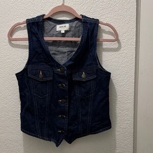 Agolde dark wash denim vest size s